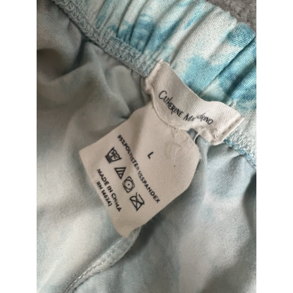 Catherine Malandrino Pajama Pants Large Blue Pull On Elastic Waist - Picture 10 of 10